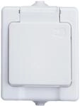 Kopp 100602003 Aufputz-Feuchtraum Schutzkontakt-Steckdose mit Klappdeckel, IP44,