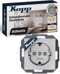 Kopp ATHENIS Schutzkontaktsteckdose in Stahlfarben - Sichere 1-fach Einbausteckdose