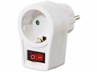 Hama Adapterstecker mit Schalter (Schutzkontakt Zwischenstecker, bis 3500 Watt) weiß