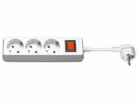 Wentronic Steckerdosenleiste Schalter (3x Schutzkontakt Kindersicherung) 1,5 m weiß