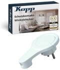 Kopp Schutzkontakt-Winkelstecker in Arktis-Wei&szlig; - Kunststoff-Stecker mit Klappgriff