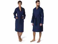 Möve Homewear Kimono Waffelpiquée in Gr. M aus 100 % Baumwolle, deep sea