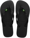 Havaianas Brasil Unisex FlipFlop Black 43 EU