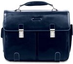 Piquadro Schulranzen Cartella Blue Square Blau 17 L