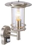 Brilliant Lampe York Au&szlig;enwandleuchte stehend Bewegungsmelder edelstahl | 1x A60,