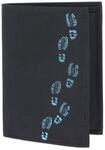 Oxmox Geldb&ouml;rse New Cryptan Kombib&ouml;rse Footsteps Print Cyan Black schwarz
