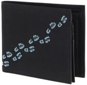 Oxmox Geldb&ouml;rse New Cryptan Querscheinb&ouml;rse Footsteps Print Cyan Black schwarz