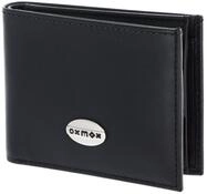 Oxmox Leder Geldb&ouml;rse Leather Pocketb&ouml;rse Pure Metal Round Black schwarz