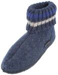 HAFLINGER H&uuml;ttenschuh Paul mit Kragen aus reiner Schurwolle Blau (Jeans 72), EU Gr.