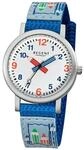 Regent Kinder Armbanduhr F-731 Aluminium-Textil Blau-Grau 29mm, Wasserdichtigkeit: