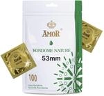 AMOR NATURE 53 mm Kondome 100er Pack | Premium naturfarben | Gef&uuml;hlsecht...