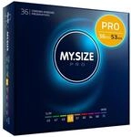 MY.SIZE PRO ELITE Kondome, Gr&ouml;&szlig;e 3, 53 mm, 36 St&uuml;ck &ndash; Extra reines Vytex-Latex,