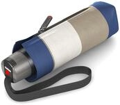 Knirps T.010 Taschenschirm Manual Stripe Blue - inkl. Futteral im Schirmdesign -