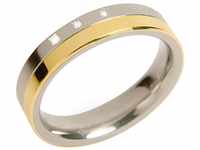 Boccia Damen-Ring teil-goldplattiert Titan 3 Brillanten GR.54 0129-0454