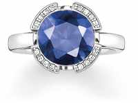 THOMAS SABO Damen-Ring 925 Sterling Silber Zirkonia weiß dunkelblau Gr. 52 (16.6)