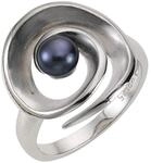 Zeeme Pearls Damen Ring 925/- Sterling Silber Matt/Glanz Perle wei&szlig; 273270751-1
