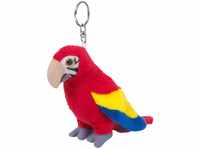 WWF 00281 - Plüschtier Papagei, lebensecht gestalteter Kuscheltier-Anhänger, ca. 10