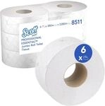 Scott Essential Toilettenpapier, Jumbo Toilettenpapierrolle, 2-lagig, 6 Rollen x 380