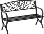 Outsunny Gartenbank Sitzbank Bank Metall Gartenm&ouml;bel 2-Sitzer Schwarz...