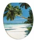 ADOB Design WC Sitz Klobrille Toilettendeckel Strand Koh Samui Palmen, Holzkern,