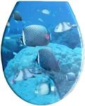 Duroplast WC Sitz Klobrille Modell Fische mit Absenkautomatik, zur Reinigung