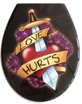 ADOB Design WC Sitz Love Hurts Klobrille Klodeckel Toilettendeckel aus Duroplast,