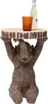 Kare Design Beistelltisch Animal Elephant, Braun/Grau, 35cm Durschmesser, Couchtisch,