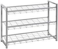HAKU Schuhregal Metall alufarben Schuhablage mit 3 Ablagen Shoe Rack - Ma&szlig;e: B 80 x