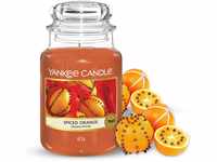 Yankee Candle Duftkerze| Spiced Orange | Brenndauer bis zu 150 Stunden|Große Kerze