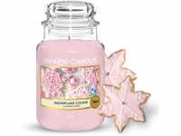 Yankee Candle Duftkerze im Glas (groß) | Snowflake Cookie | Brenndauer bis zu 150