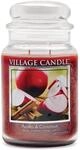 Village Candle 106326352 &Auml;pfel und Zimt gro&szlig;e Duftkerze im Glas, 737 g, Rot, 10,3 x