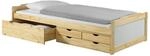 IDIMEX Bett mit Stauraum Andrea Kiefer massiv Weiss/Natur 90x200 cm, G&auml;stebett