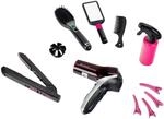 Theo Klein 5885 Klein 5873 Braun Satin Hair 7 Mega Set I Mit Haargl&auml;tter, B&uuml;rste