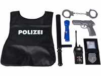 Simba 108102665 - Polizei Einsatz Set, Polizeiweste, Taschenlampe, Funkgerät,