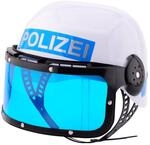 Johntoy Polizeihelm mit Visier, einheitsgr&ouml;&szlig;e, wei&szlig;/blau