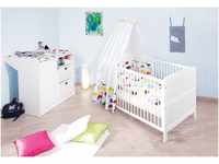 PINOLINO Babyzimmer Sparset Viktoria, Kinderbett und Wickelkommode, weiß