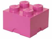 LEGO Aufbewahrungsstein, 4 Noppen, Stapelbare Aufbewahrungsbox, 5,7 l, rosa