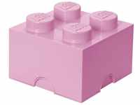 LEGO Aufbewahrungsstein, 4 Noppen, Stapelbare Aufbewahrungsbox, 5,7 l, hellrosa