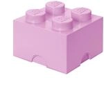 LEGO Aufbewahrungsstein, 4 Noppen, Stapelbare Aufbewahrungsbox, 5,7 l, hellrosa