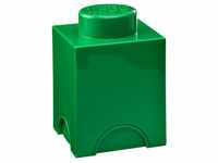 LEGO Aufbewahrungsstein, 1 Noppe, Stapelbare Aufbewahrungsbox, 1,2 l, grün
