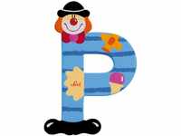 SEVI 81752 Holzbuchstabe P Clown ca. 10 cm, Türbuchstaben für Kinderzimmer,...