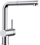 BLANCO LINUS-S | K&uuml;chenarmatur in chrom | Hochdruck | Mit herausziehbarem Schlauch 