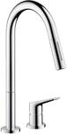 Hansgrohe Sp&uuml;ltisch-Einhebelmischer Citterio M 2-Loch-Batterie Ausziehbrause,
