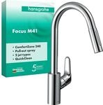 hansgrohe Focus M41 - K&uuml;chenarmatur mit Brause ausziehbar, 2 Strahlarten, Wasserhahn