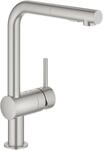 GROHE Minta, K&uuml;chenarmatur 2 Strahlarten (Wasserhahn K&uuml;che mit ausziehbarer Brause,
