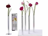 PELEG DESIGN - Stilvolle magnetische Vasen aus Aluminium in Silber | 5er Set...