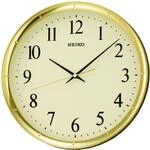 Seiko Wanduhr gold Kunststoff Schleichende Sekunde QXA417G