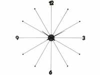 Kare Design Wanduhr Like Umbrella, Schwarz, 100cm Durchmesser, Uhr, Aluminiumgestell,