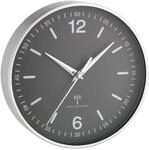 TFA Dostmann Funk-Wanduhr mit Aluminium-Rahmen, K&uuml;chenuhr, 60.3503.10, Grau