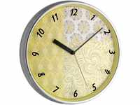 TFA Dostmann 98.1099 Analogen Design-Wanduhr mit Metallrahmen, leises Uhrwerk,